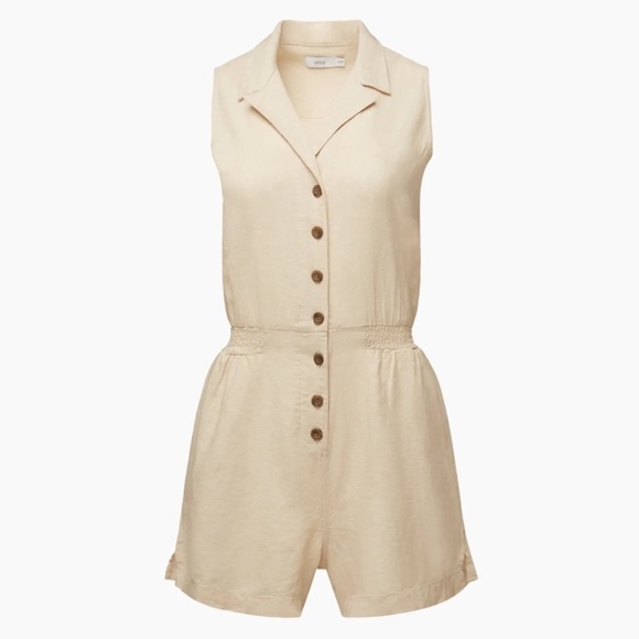 Onia Sleeveless Button Front Linen Romper NWT - Picture 3 of 3